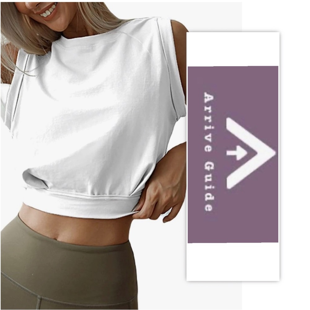 ARRIVE GUIDE White Crop Athletic Top